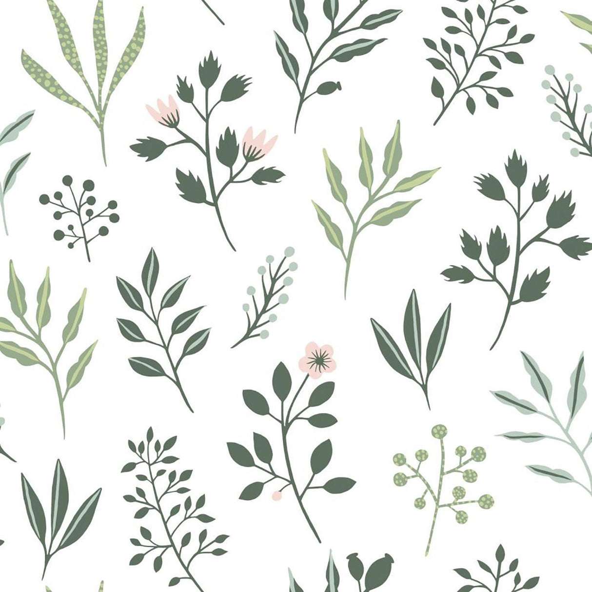 York Cynara White Scandinavian Floral Wallpaper