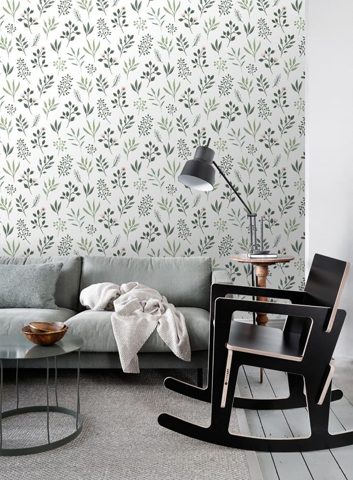 York Cynara White Scandinavian Floral Wallpaper