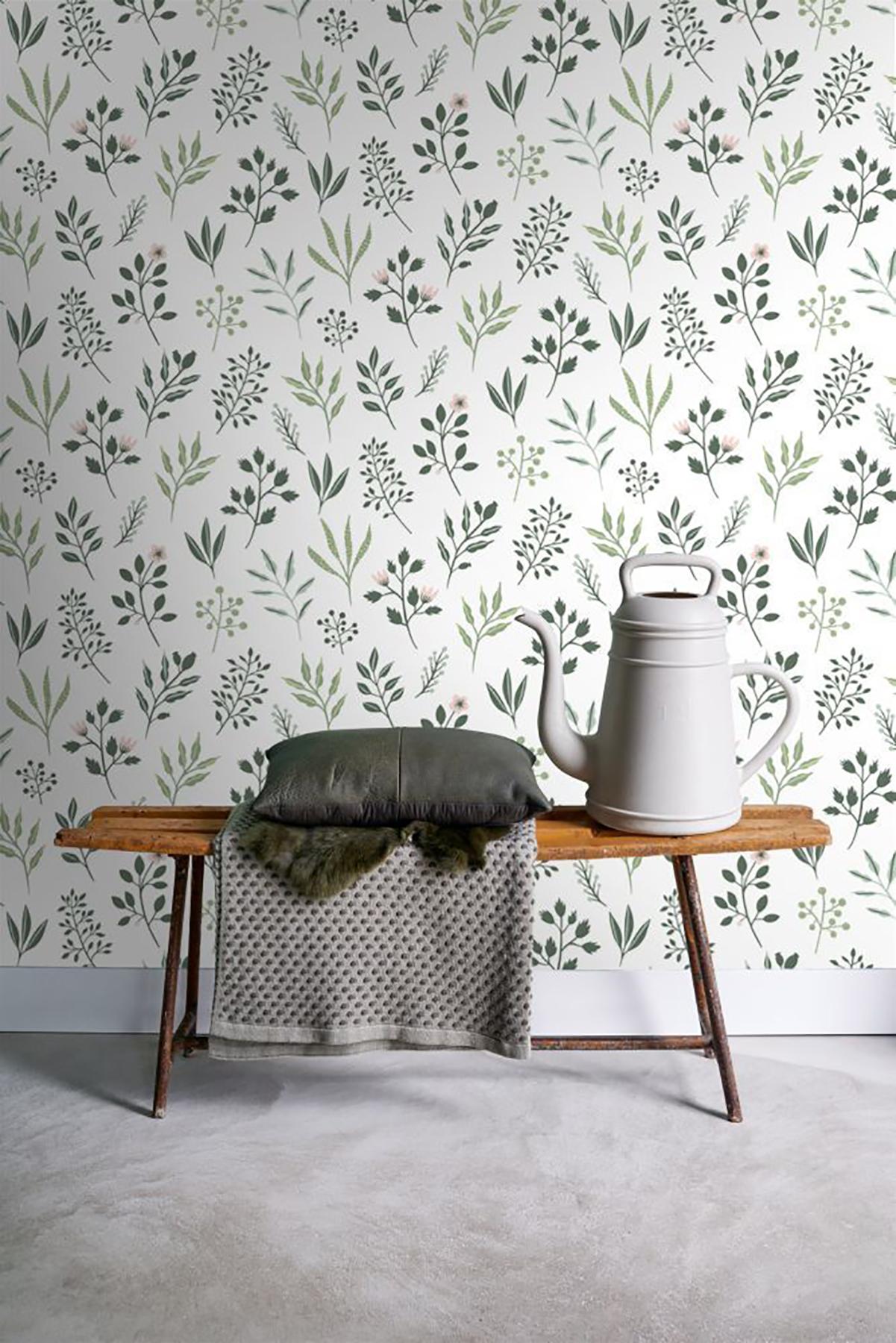 York Cynara White Scandinavian Floral Wallpaper