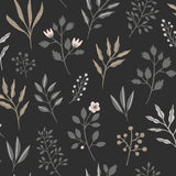 York Cynara Charcoal Scandinavian Floral Wallpaper