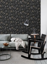 York Cynara Charcoal Scandinavian Floral Wallpaper