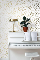 York Confetti Gold Terrazzo Wallpaper