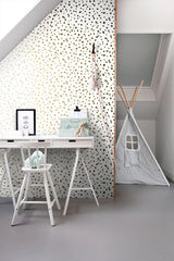 York Confetti Gold Terrazzo Wallpaper