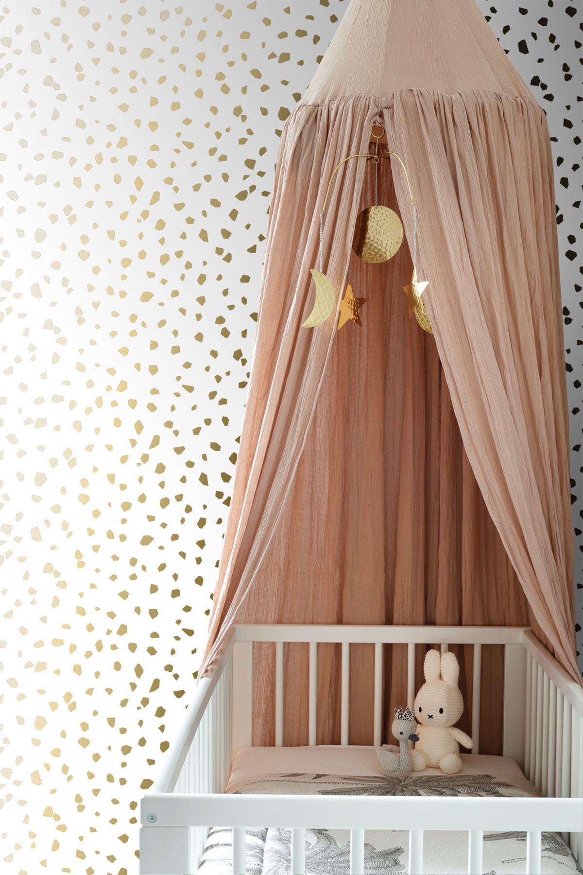 York Confetti Gold Terrazzo Wallpaper