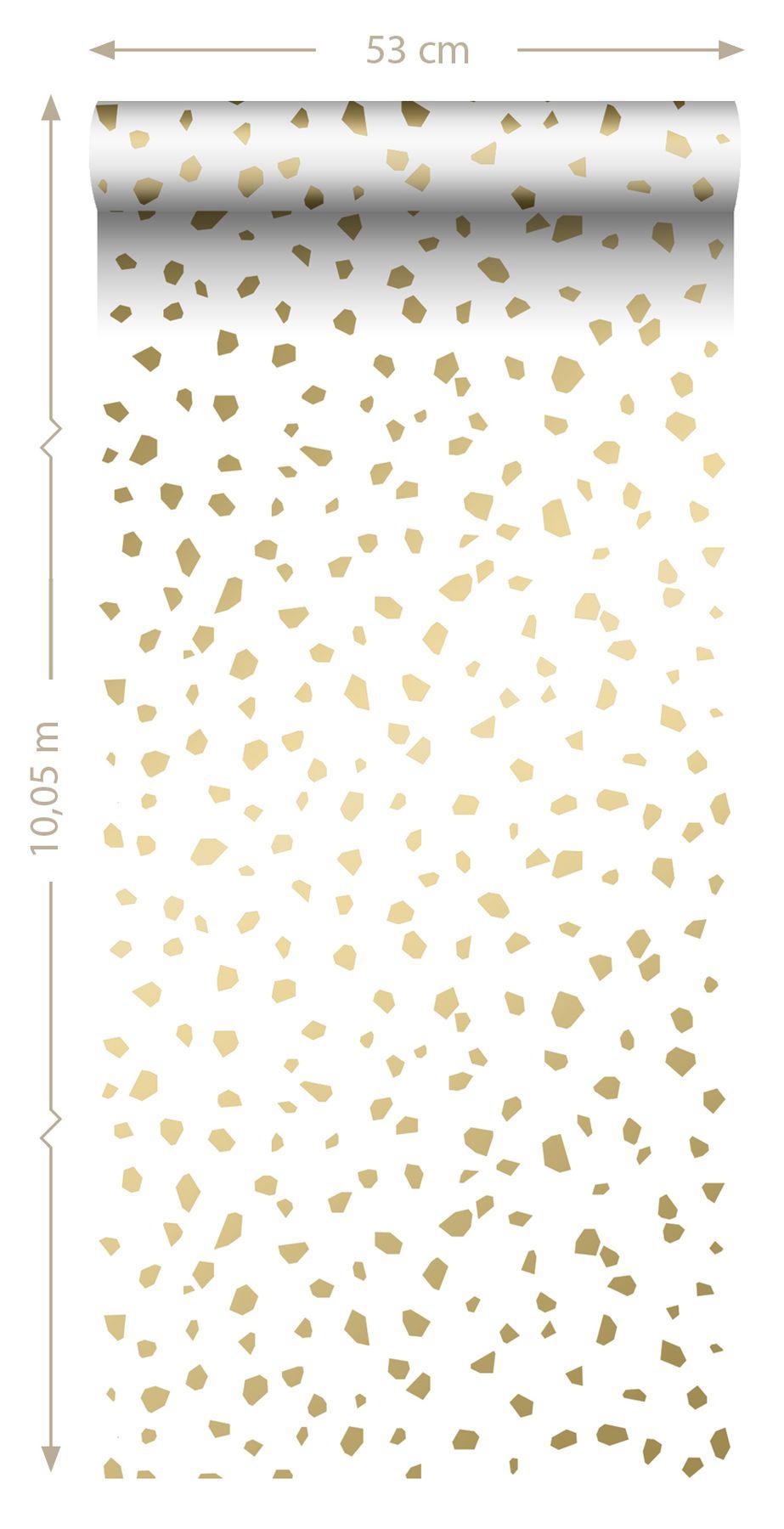 York Confetti Gold Terrazzo Wallpaper