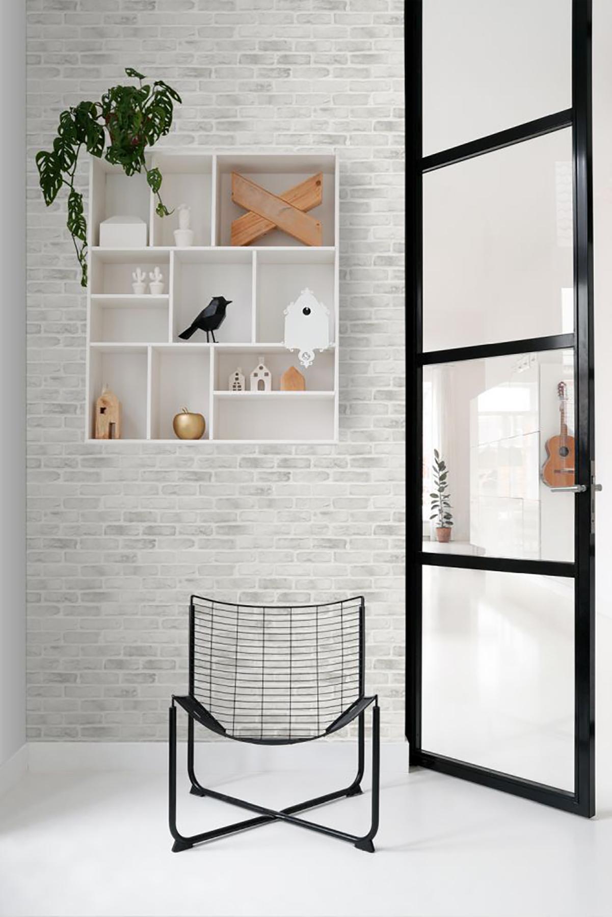 York Burnham Grey Brick Wall Wallpaper