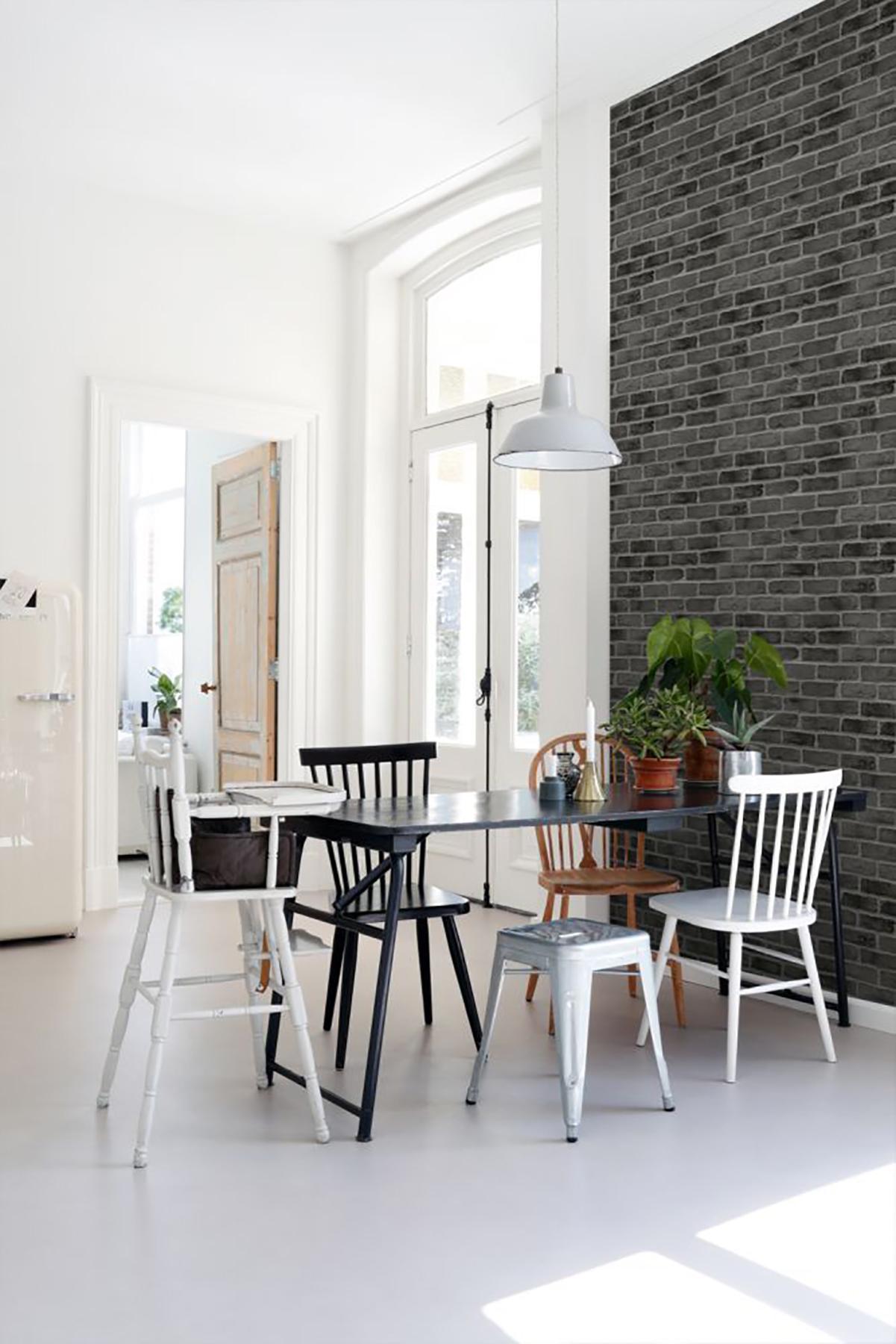 York Burnham Black Brick Wall Wallpaper