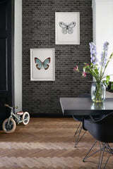 York Burnham Black Brick Wall Wallpaper