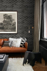York Burnham Black Brick Wall Wallpaper