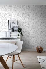 York Sharona White Line Art Faces Wallpaper
