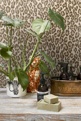 York Cicely Brown Leopard Skin Wallpaper