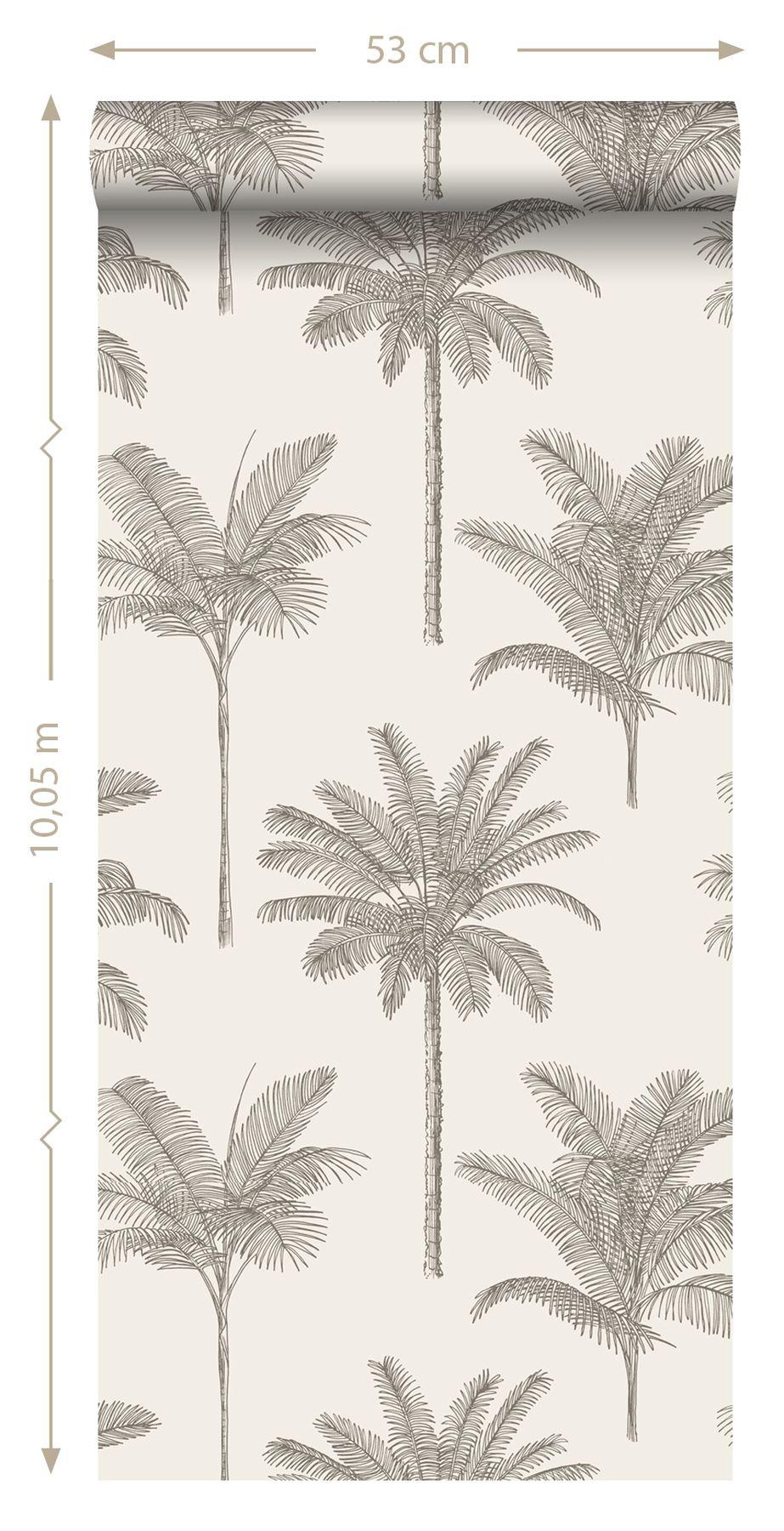 York Taj Beige Palm Trees Wallpaper