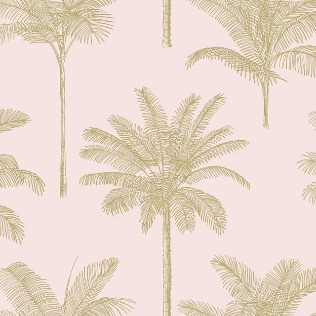 York Taj Blush Palm Trees Wallpaper