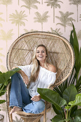 York Taj Blush Palm Trees Wallpaper