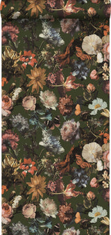 York Zarinda Olive Flowers Wallpaper