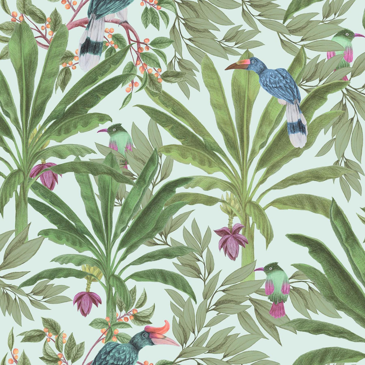 York Carola Green Jungle Tropics Wallpaper