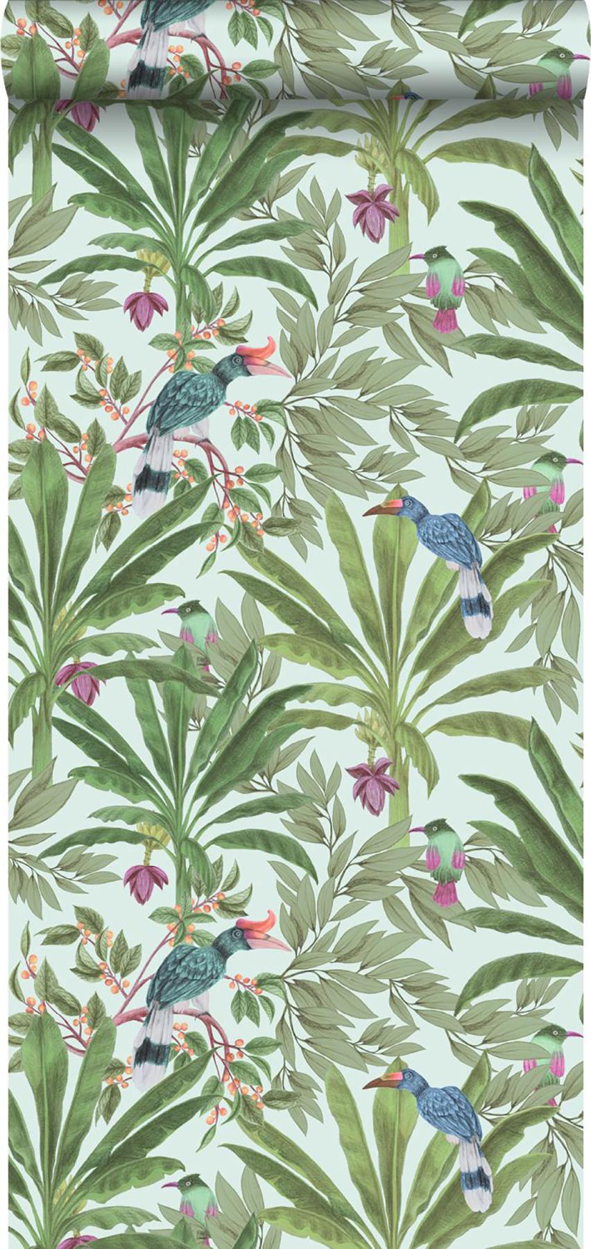 York Carola Green Jungle Tropics Wallpaper