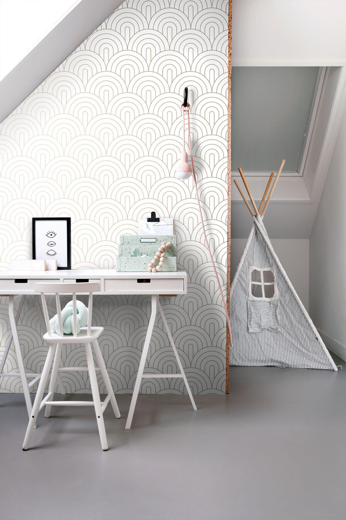 York Lalique White Art Deco Motif Wallpaper