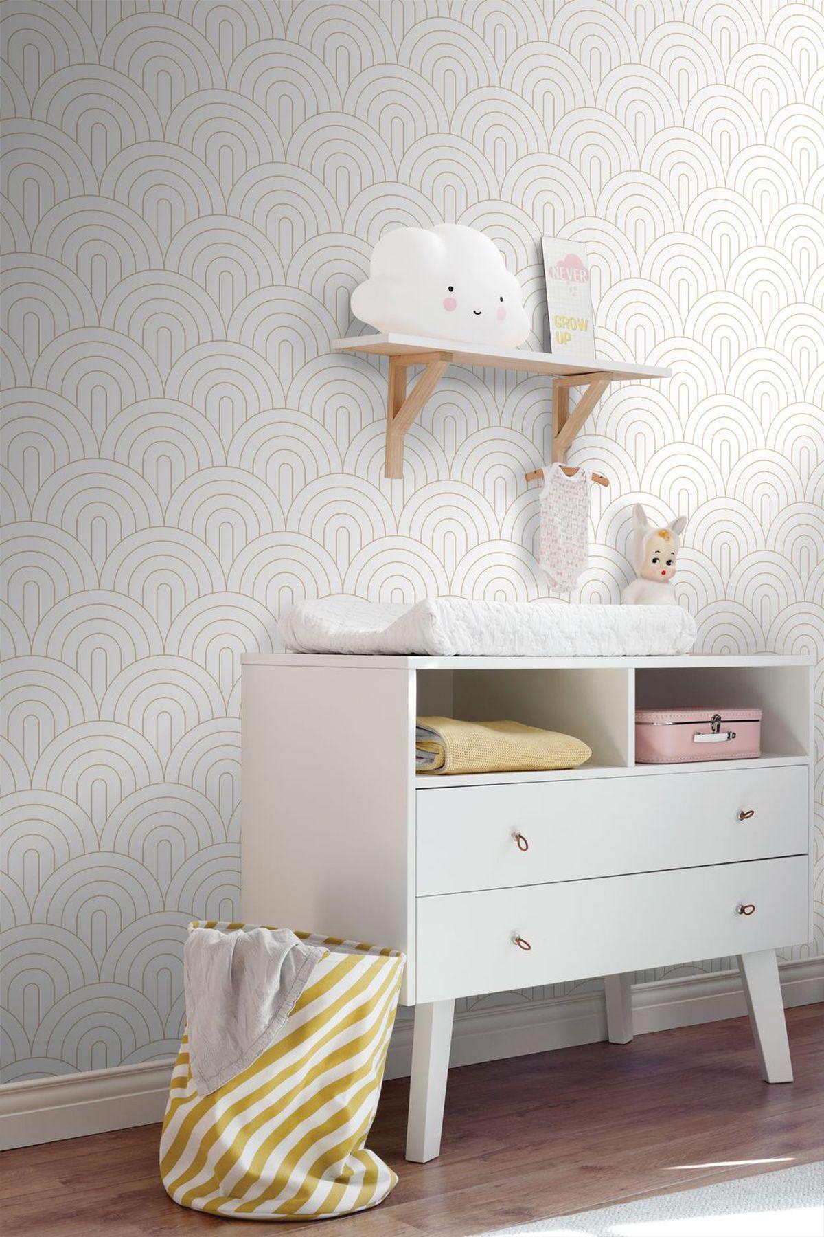 York Lalique White Art Deco Motif Wallpaper