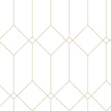 York Trilliant White Art Deco Motif Wallpaper