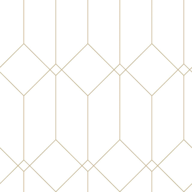 York Trilliant White Art Deco Motif Wallpaper
