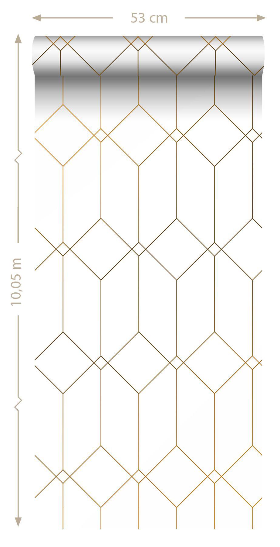 York Trilliant White Art Deco Motif Wallpaper