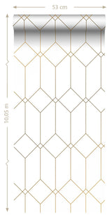 York Trilliant White Art Deco Motif Wallpaper