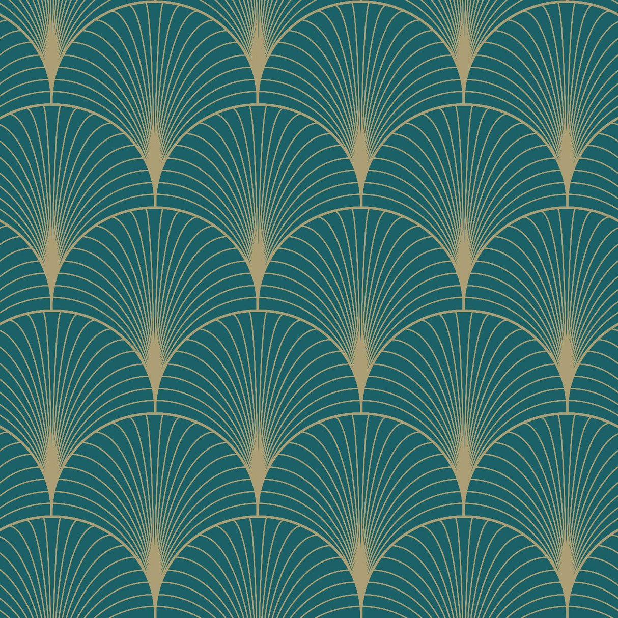 York Lempicka Teal Art Deco Motif Wallpaper
