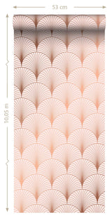 York Lempicka Pink Art Deco Motif Wallpaper