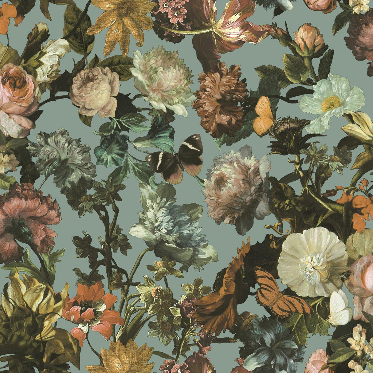 York Zarinda Light Blue Flowers Wallpaper