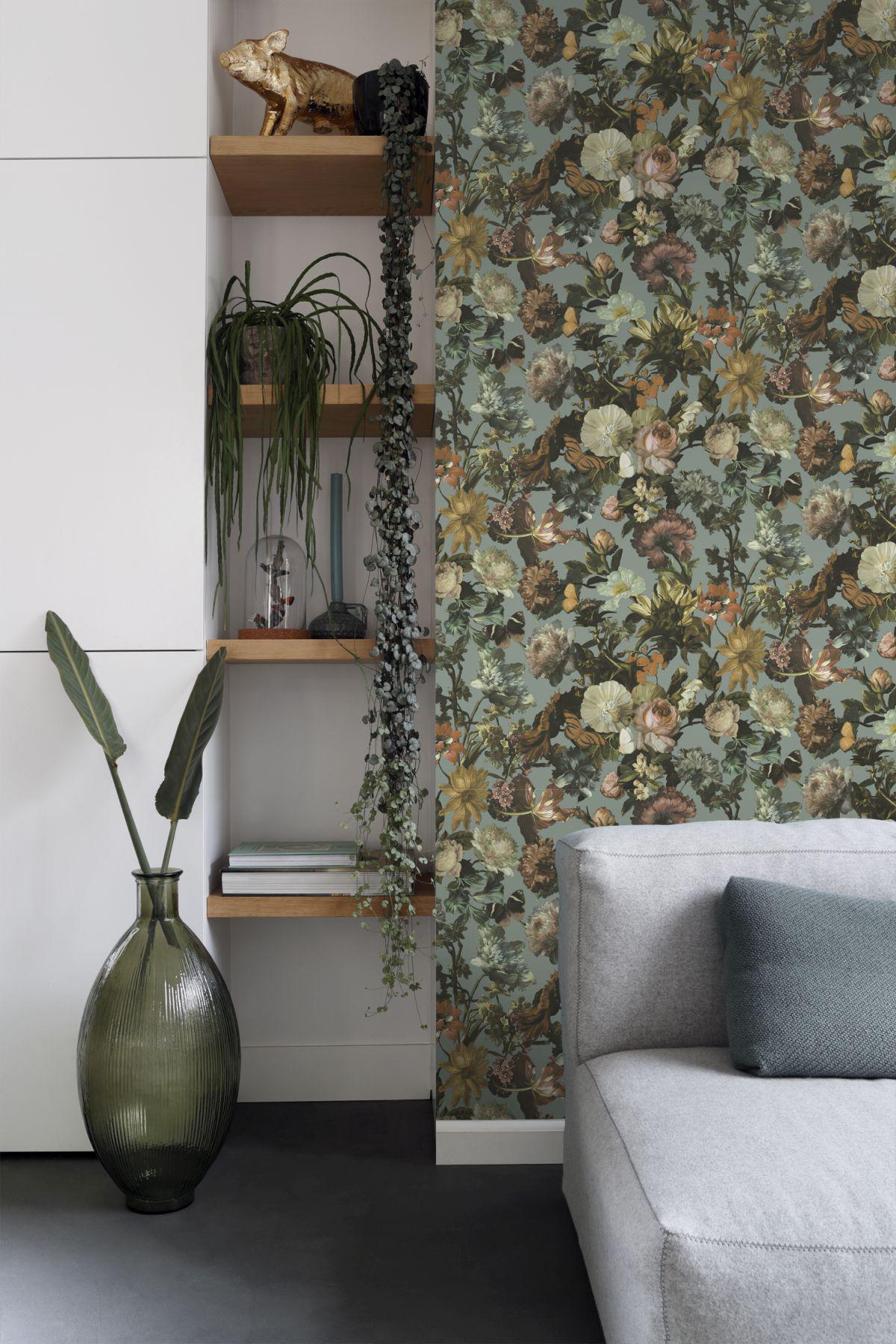 York Zarinda Light Blue Flowers Wallpaper