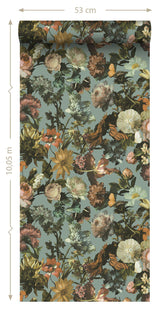 York Zarinda Light Blue Flowers Wallpaper