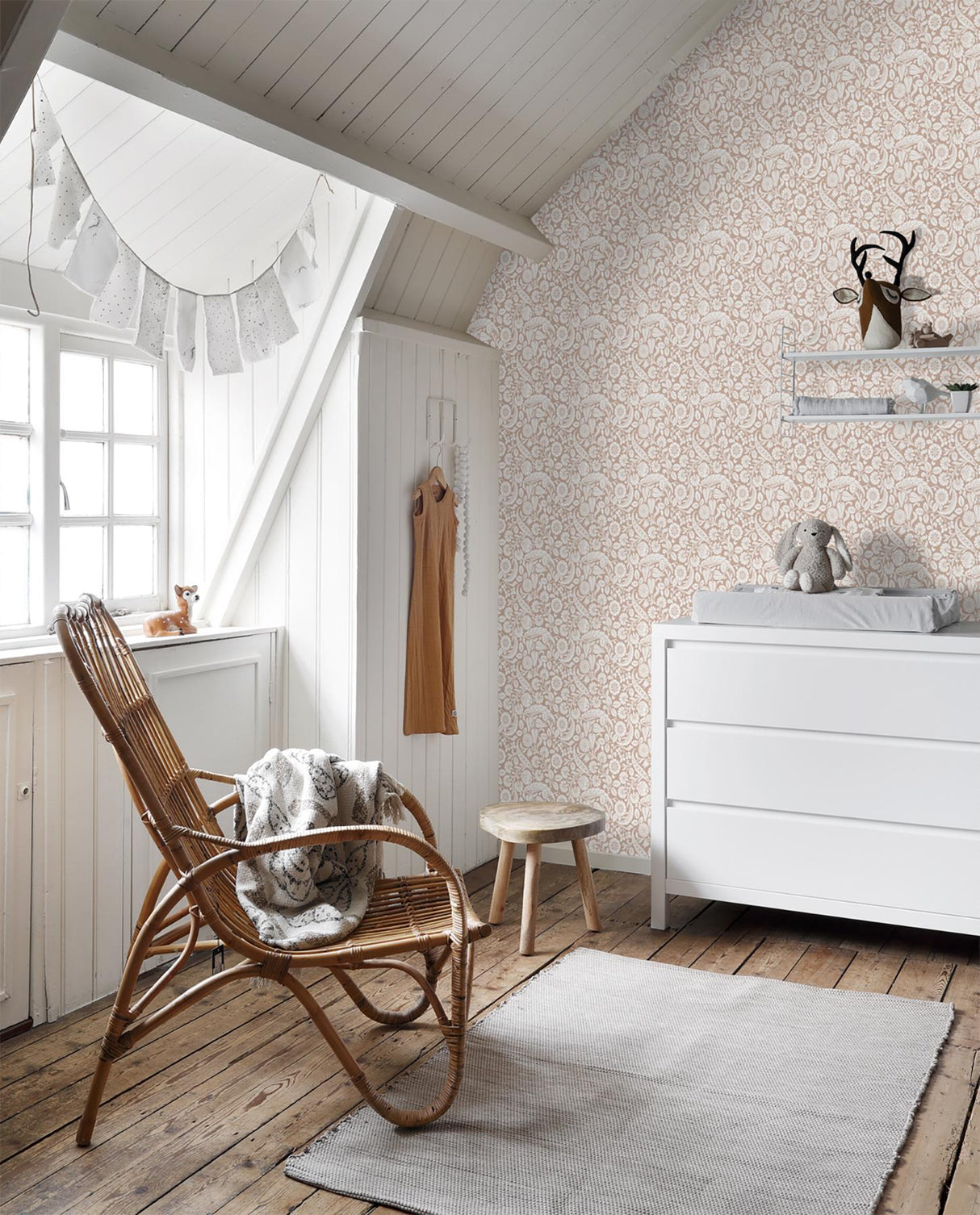 York Cordelia Pink Baroque Blooms Wallpaper