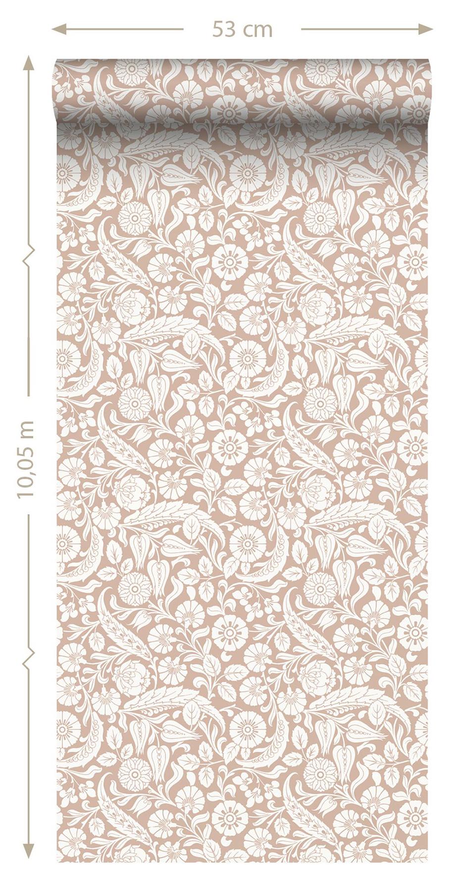 York Cordelia Pink Baroque Blooms Wallpaper