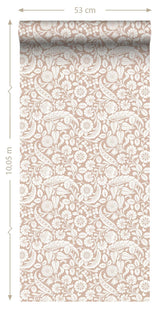 York Cordelia Pink Baroque Blooms Wallpaper