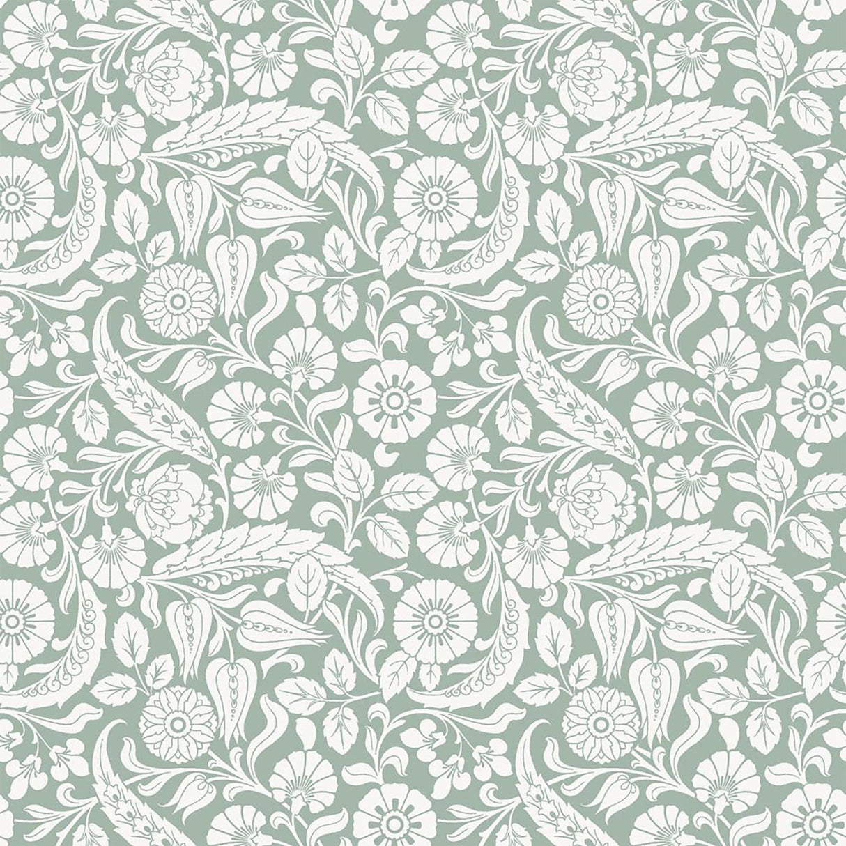 York Cordelia Green Baroque Blooms Wallpaper