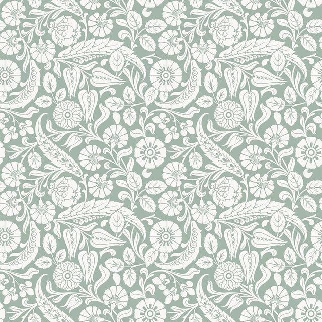 York Cordelia Green Baroque Blooms Wallpaper