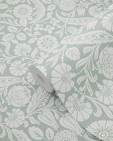 York Cordelia Green Baroque Blooms Wallpaper