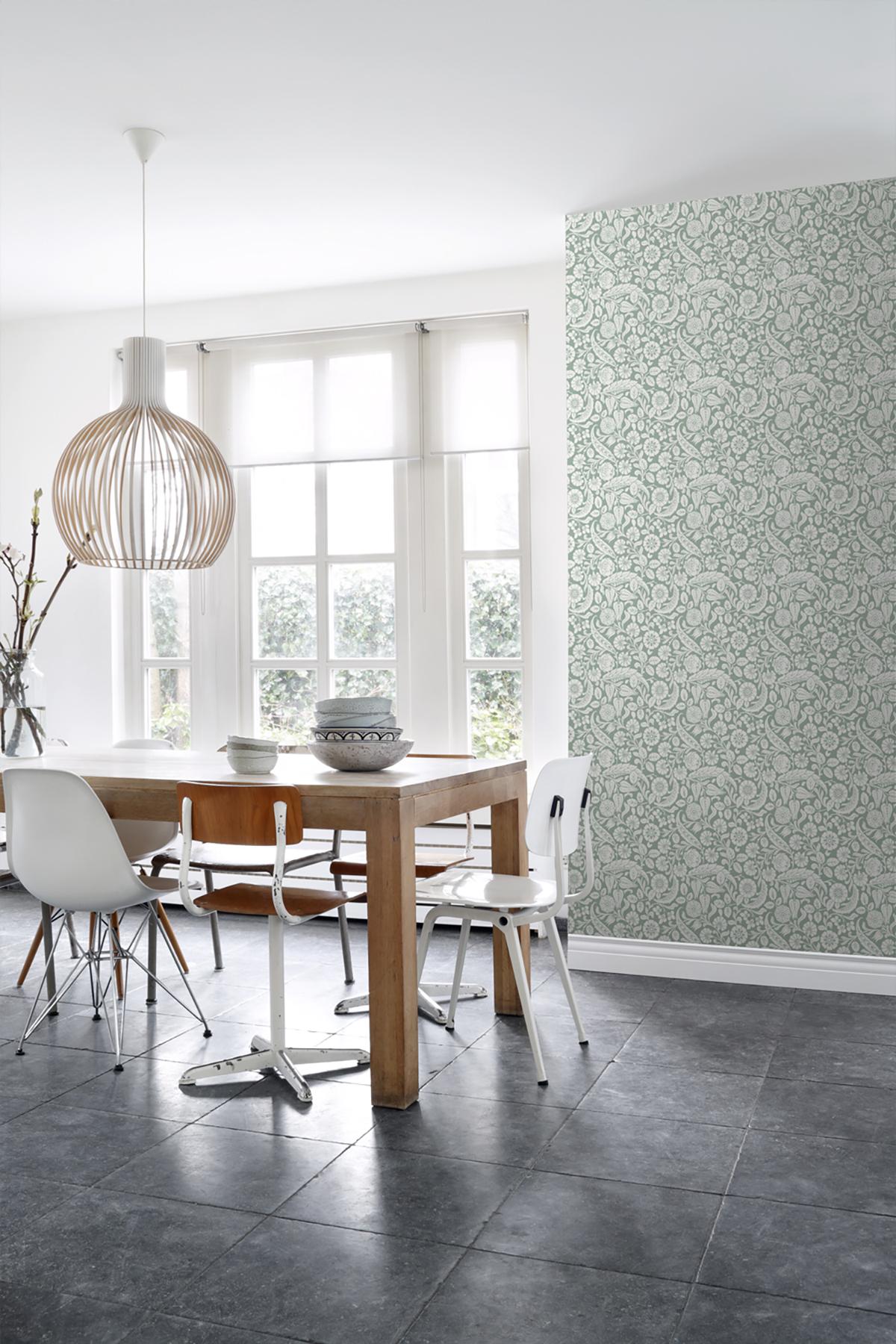 York Cordelia Green Baroque Blooms Wallpaper