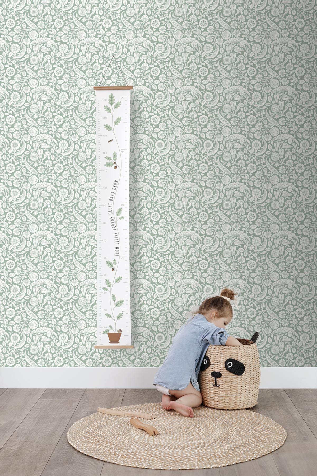 York Cordelia Green Baroque Blooms Wallpaper