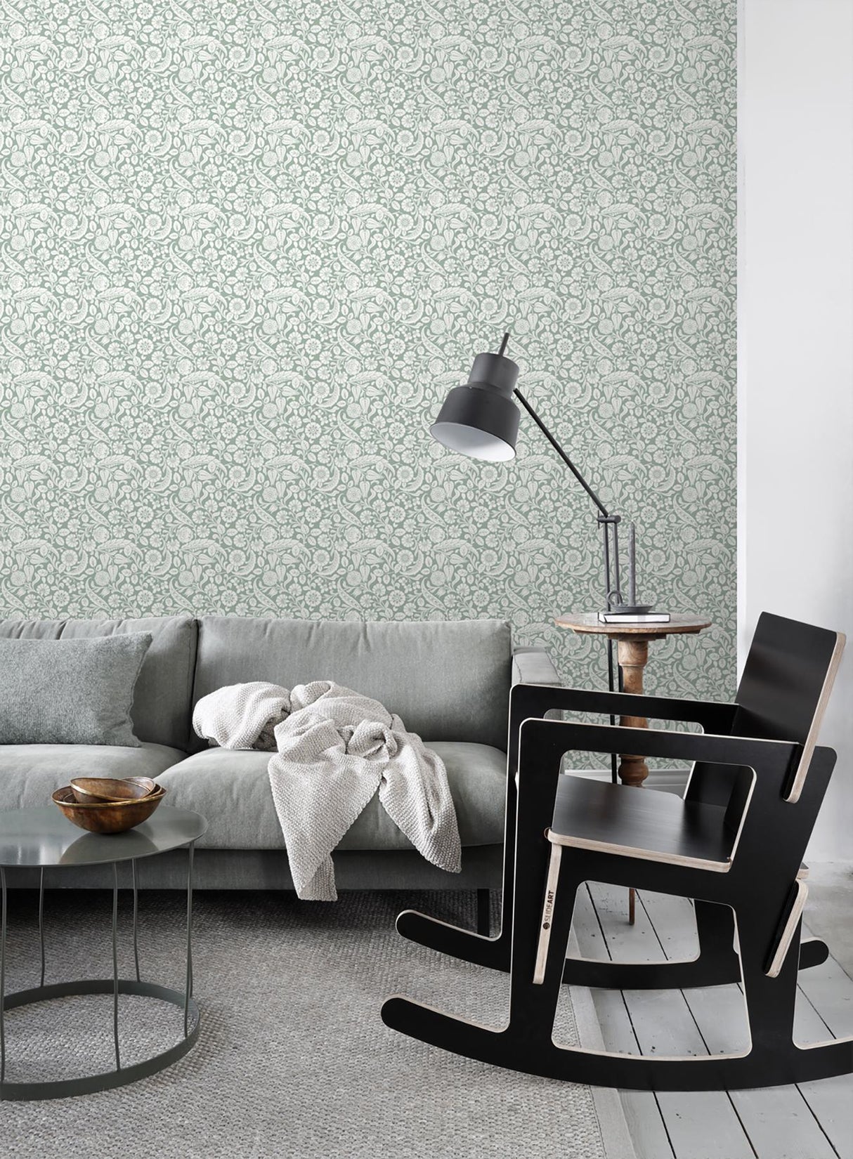 York Cordelia Green Baroque Blooms Wallpaper