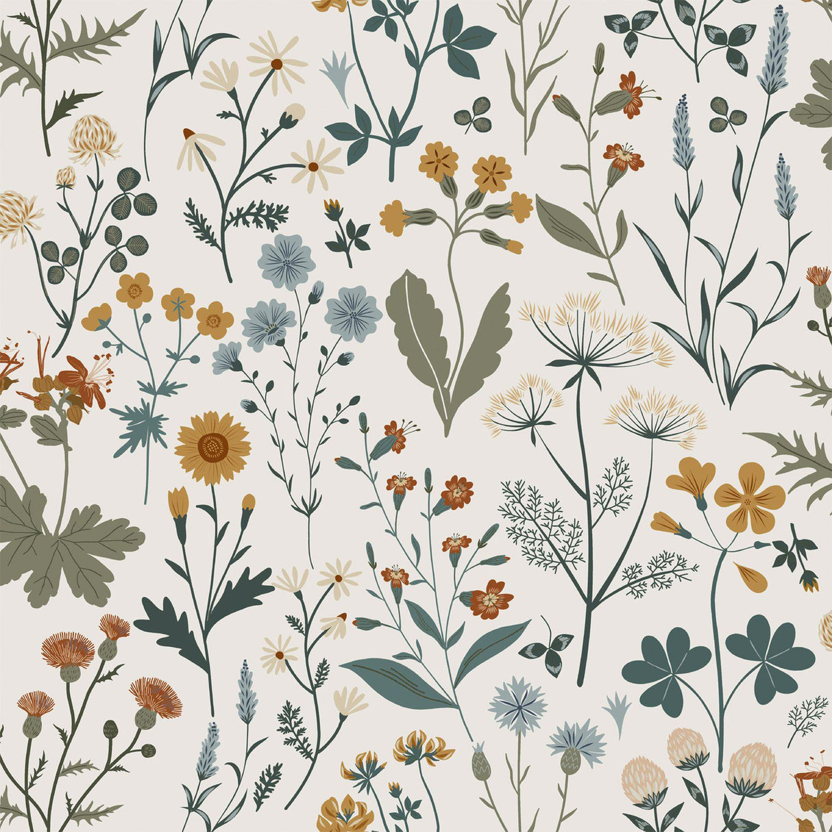 York Fiore Blue Wildflowers Wallpaper