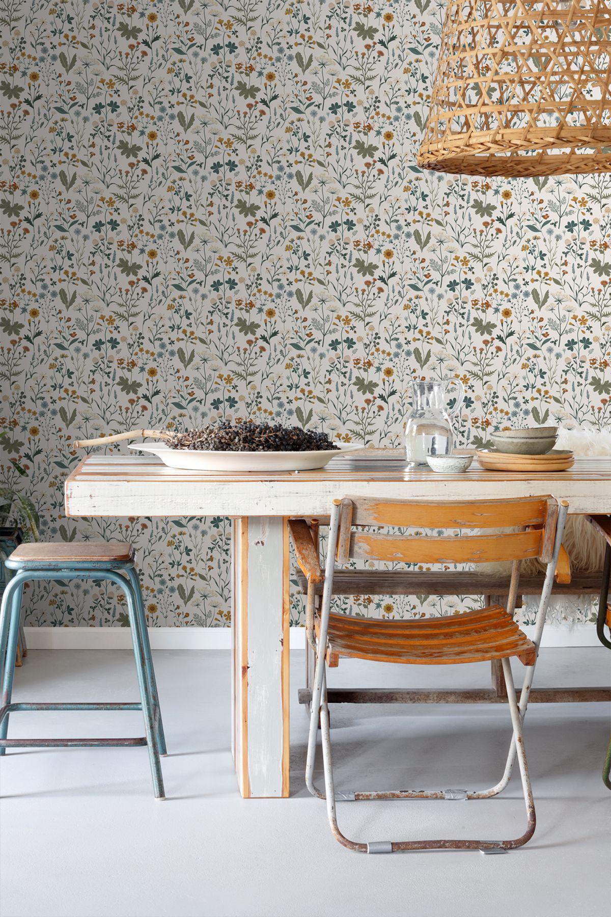 York Fiore Blue Wildflowers Wallpaper