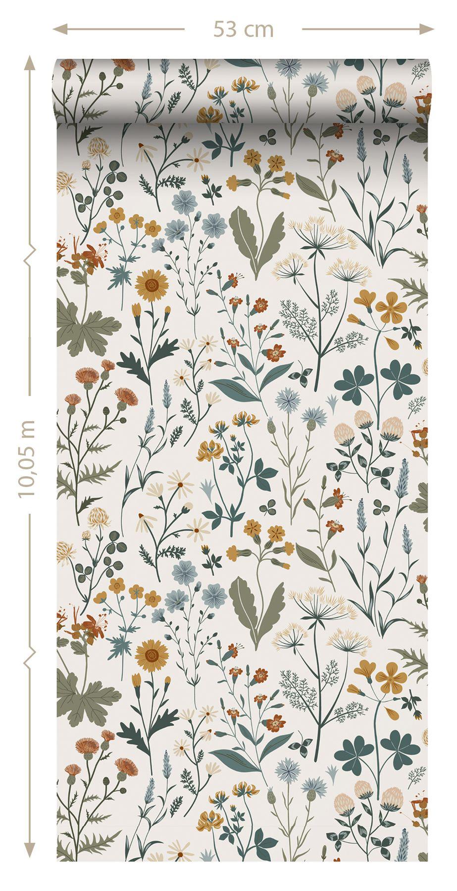 York Fiore Blue Wildflowers Wallpaper