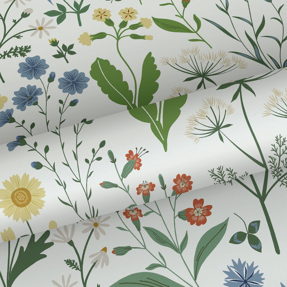 York Fiore Green Wildflowers Wallpaper
