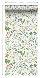 York Fiore Green Wildflowers Wallpaper