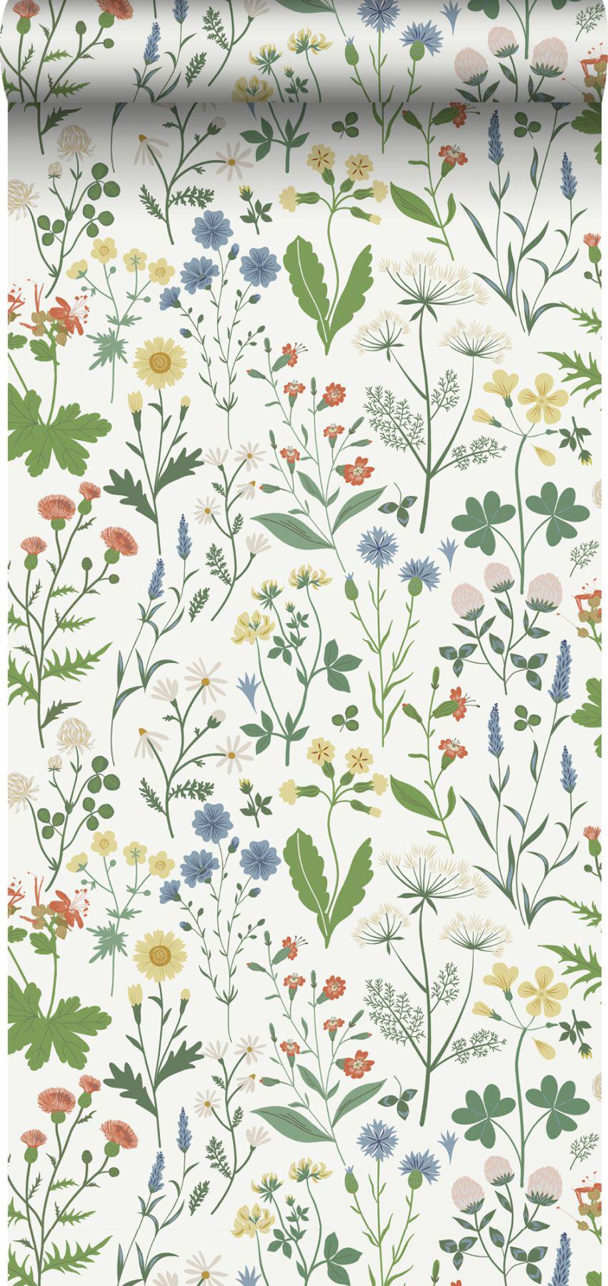 York Fiore Green Wildflowers Wallpaper