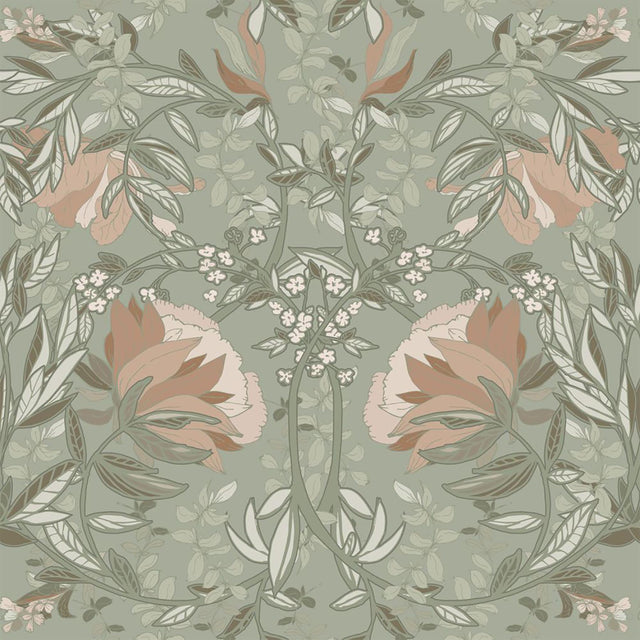 York Ester Sage Nouveau Blooms Wallpaper
