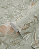 York Ester Sage Nouveau Blooms Wallpaper