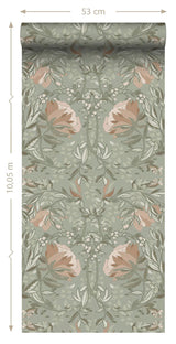 York Ester Sage Nouveau Blooms Wallpaper